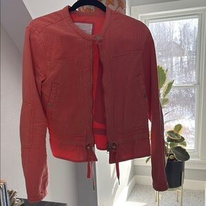 Anthropologie coral Structured moto Jacket